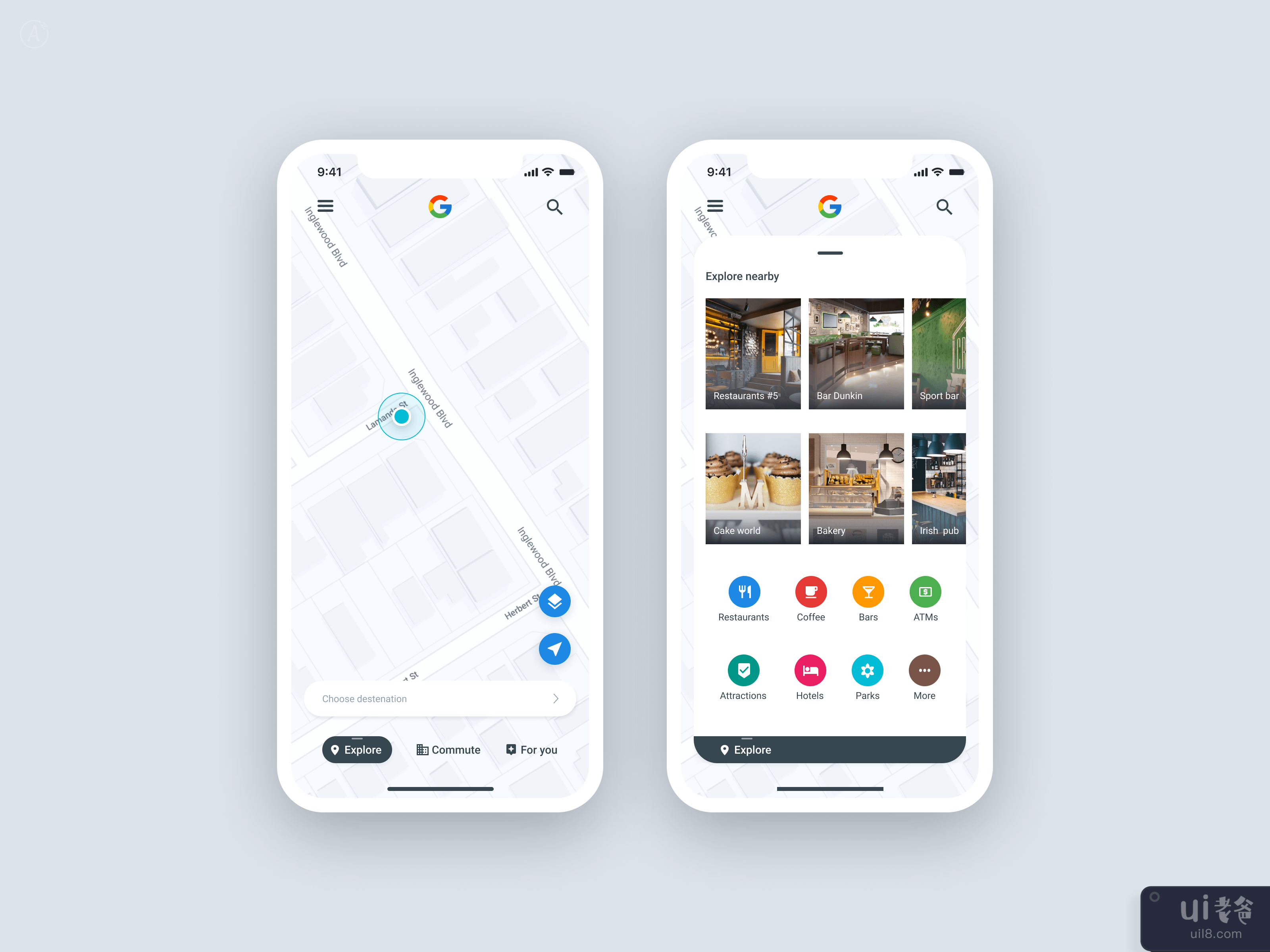 Concept for Google Maps for Figma and Adobe XD No 2