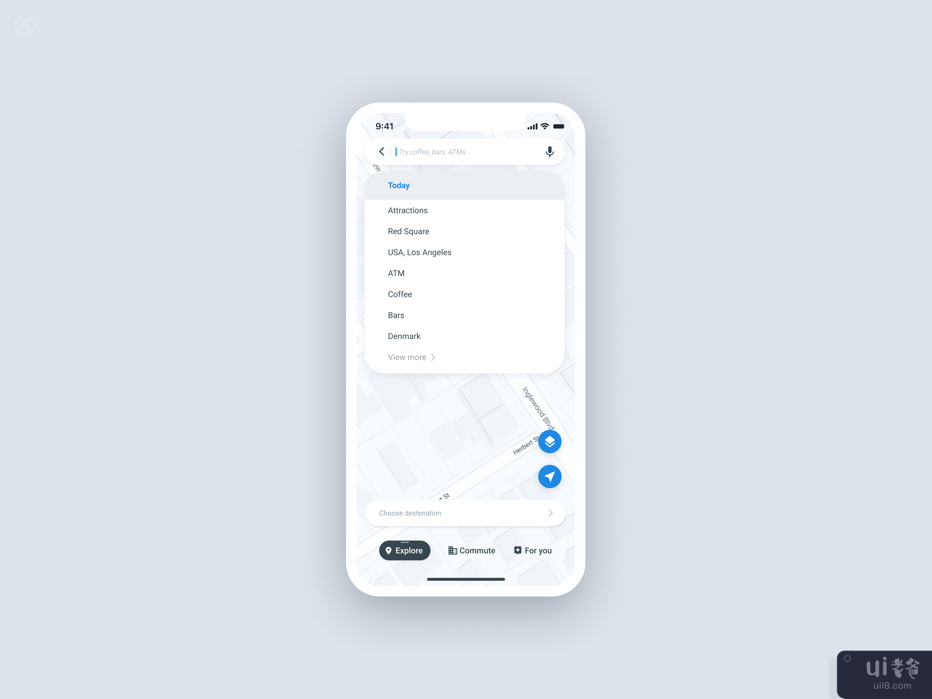 Concept for Google Maps for Figma and Adobe XD No 3