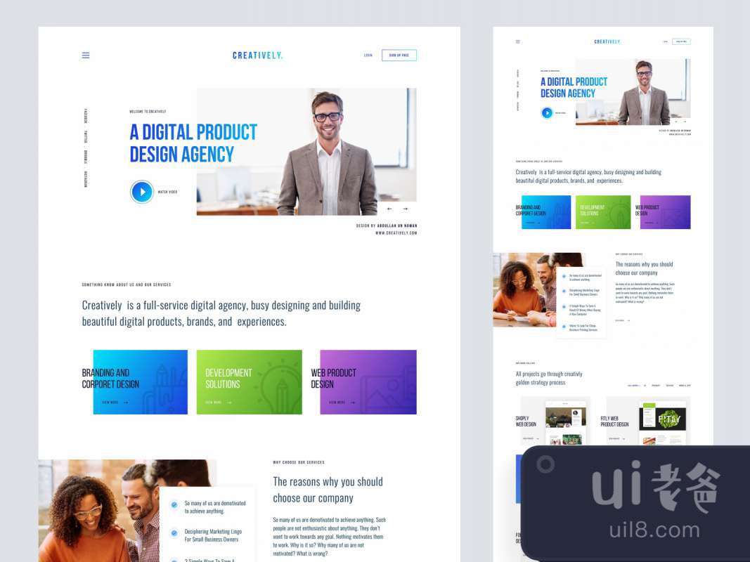 Creatively Agency Landing Page for Figma and Adobe XD No 1