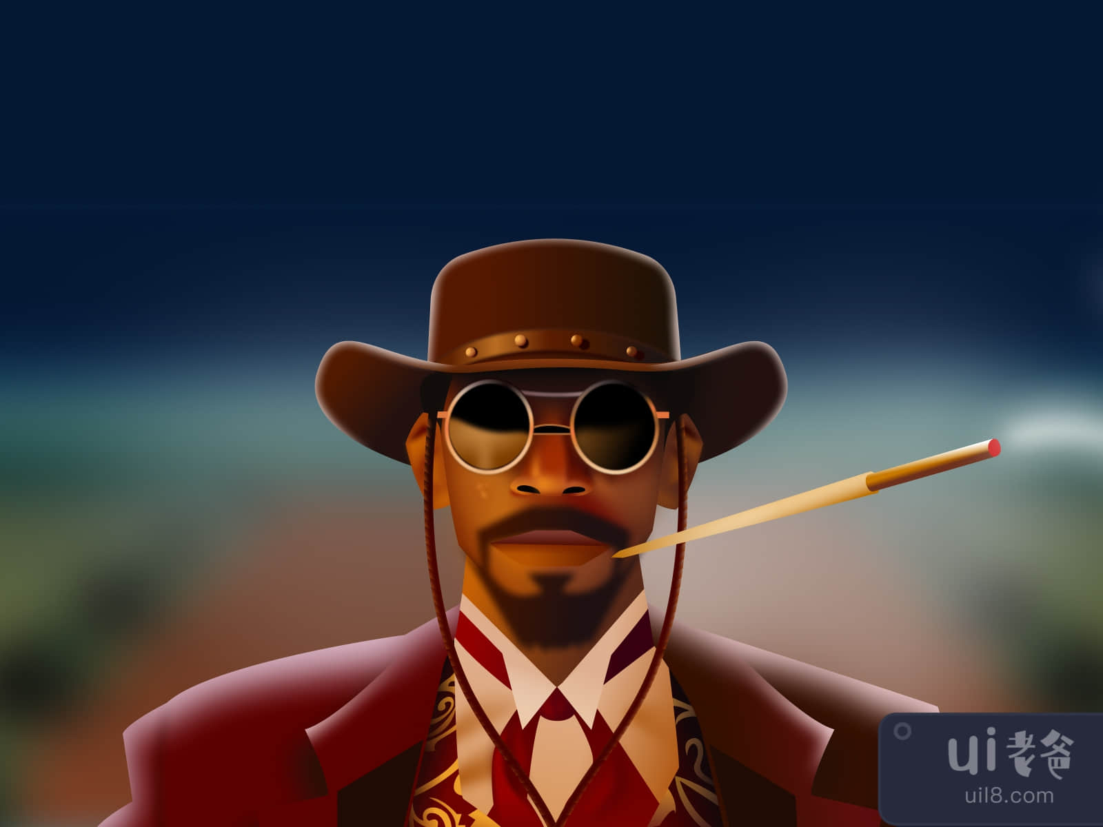 Django Movie Vector Illustration for Figma and Adobe XD No 3
