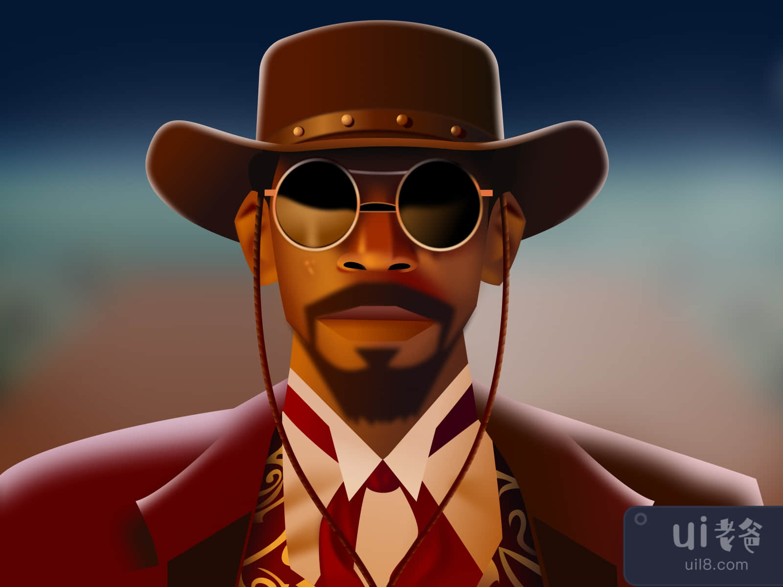 Django Movie Vector Illustration for Figma and Adobe XD No 4