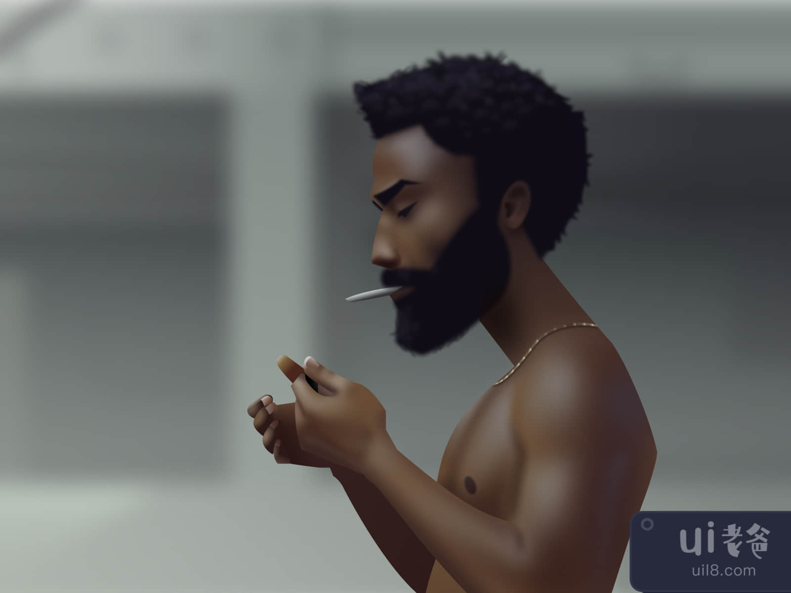 Donald Glover Vector Illustration for Figma and Adobe XD No 2