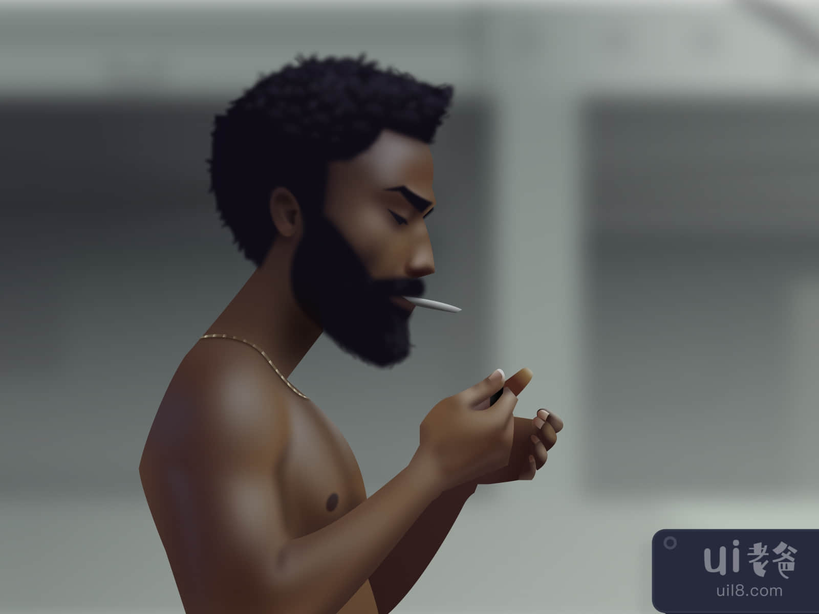 Donald Glover Vector Illustration for Figma and Adobe XD No 4