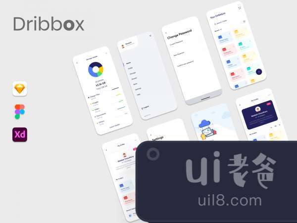 Dribbox Cloud Storage for Figma and Adobe XD No 1