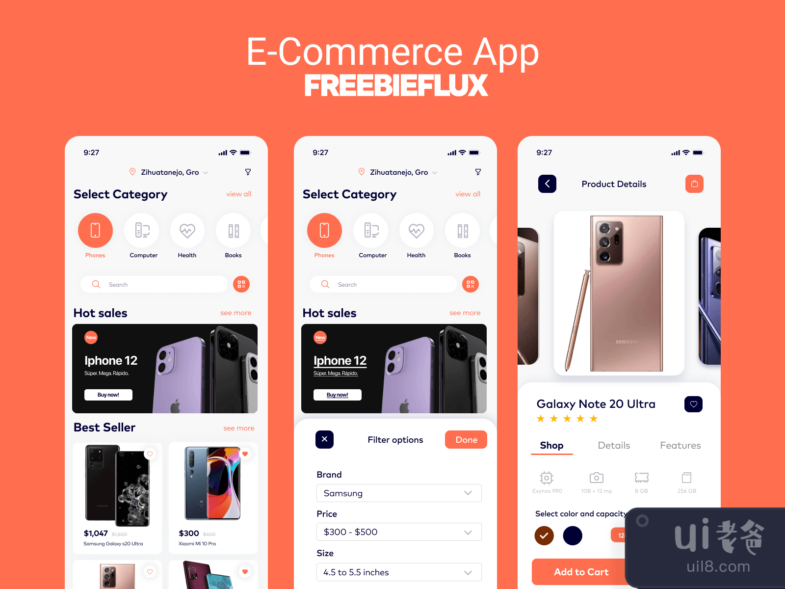 E-Commerce App for Figma and Adobe XD No 3