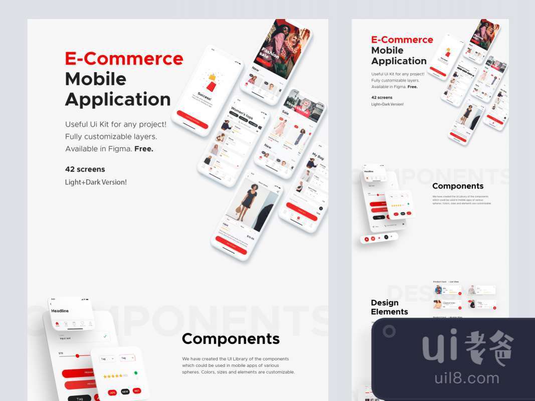 E-Commerce Mobile App for Figma for Figma and Adobe XD No 1