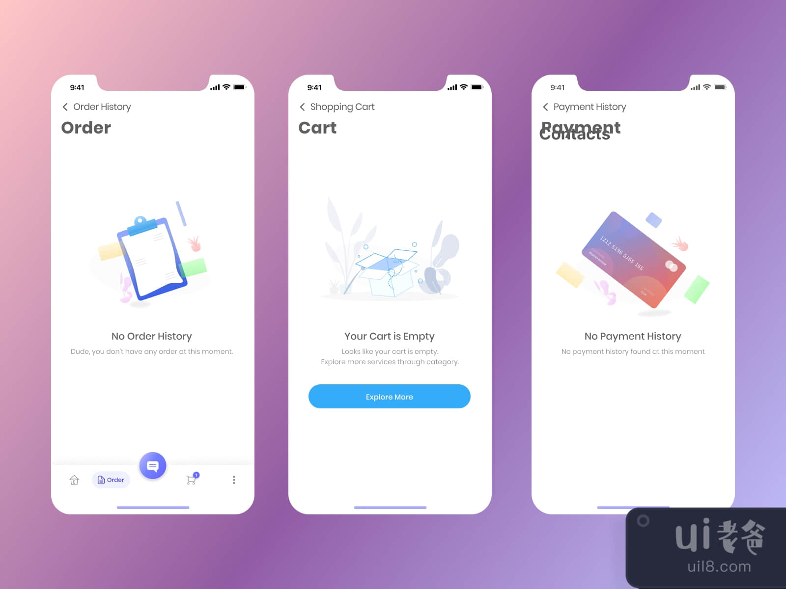 Empty App Screens Illustrations for Figma and Adobe XD No 2