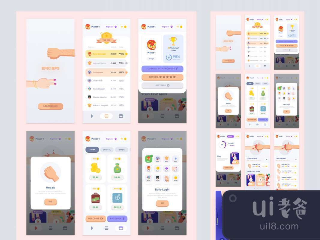Epic Mobile Game UI Kit for Sketch for Figma and Adobe XD No 1