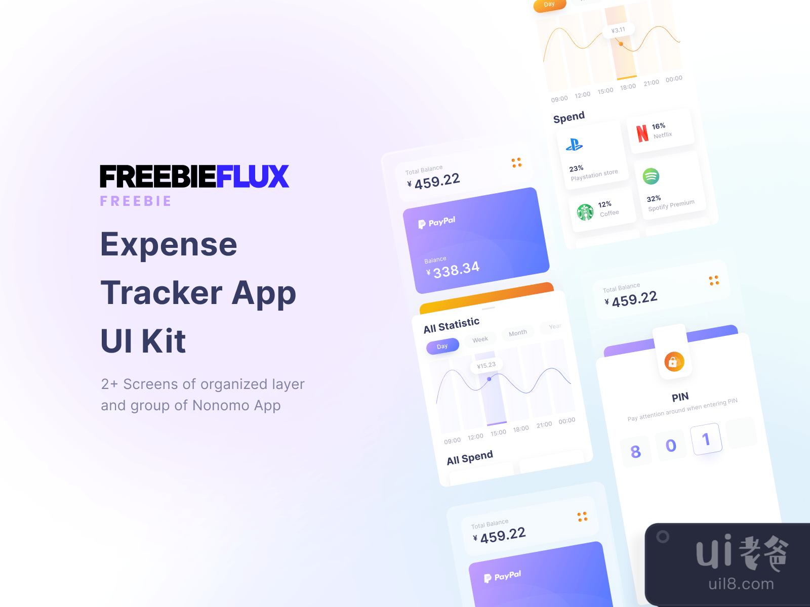 Expense Tracker UI Kit for Figma and Adobe XD No 2