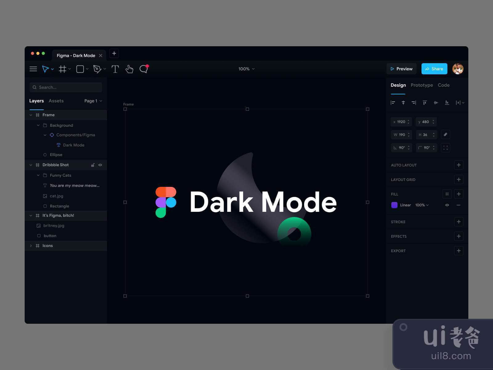 Figma App Dark Mode for Figma and Adobe XD No 2