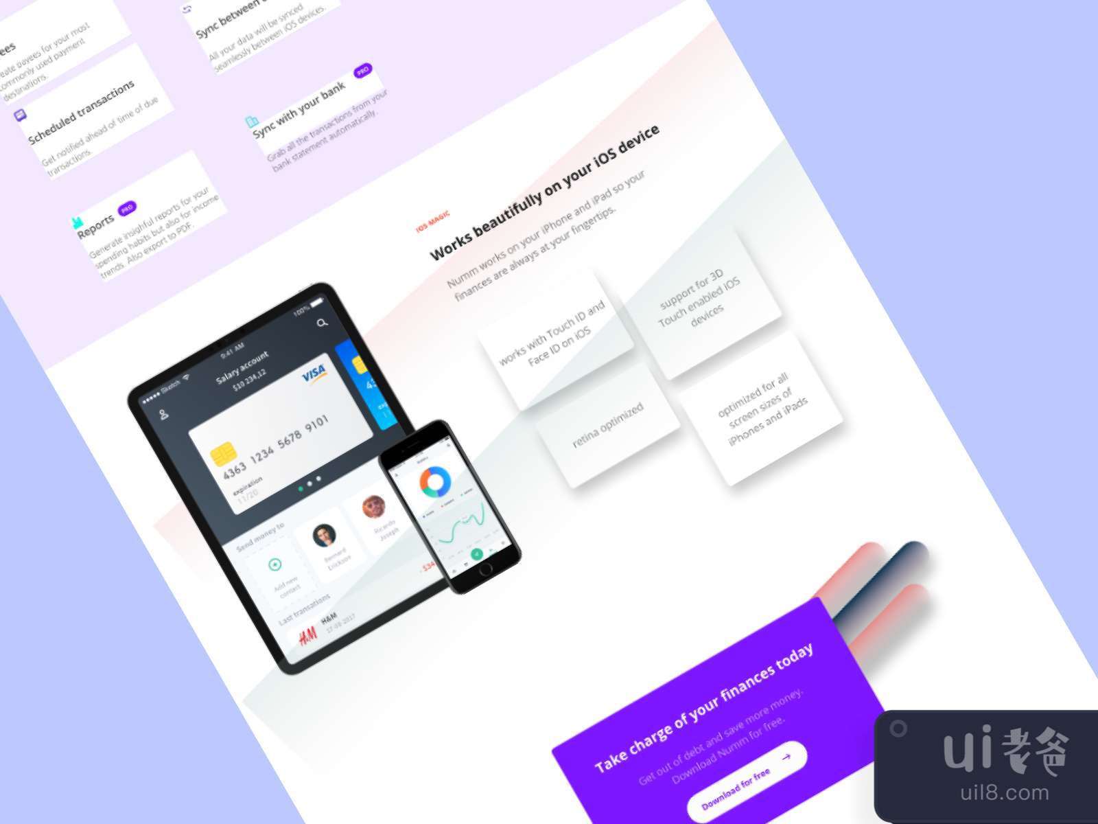 Finance Landing Page for Figma and Adobe XD No 2