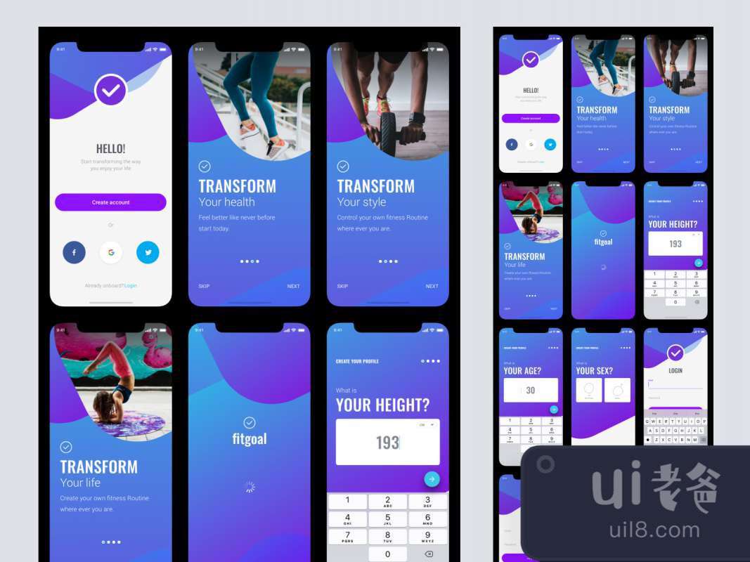 fitgoal UI Kit for Figma and Adobe XD No 1