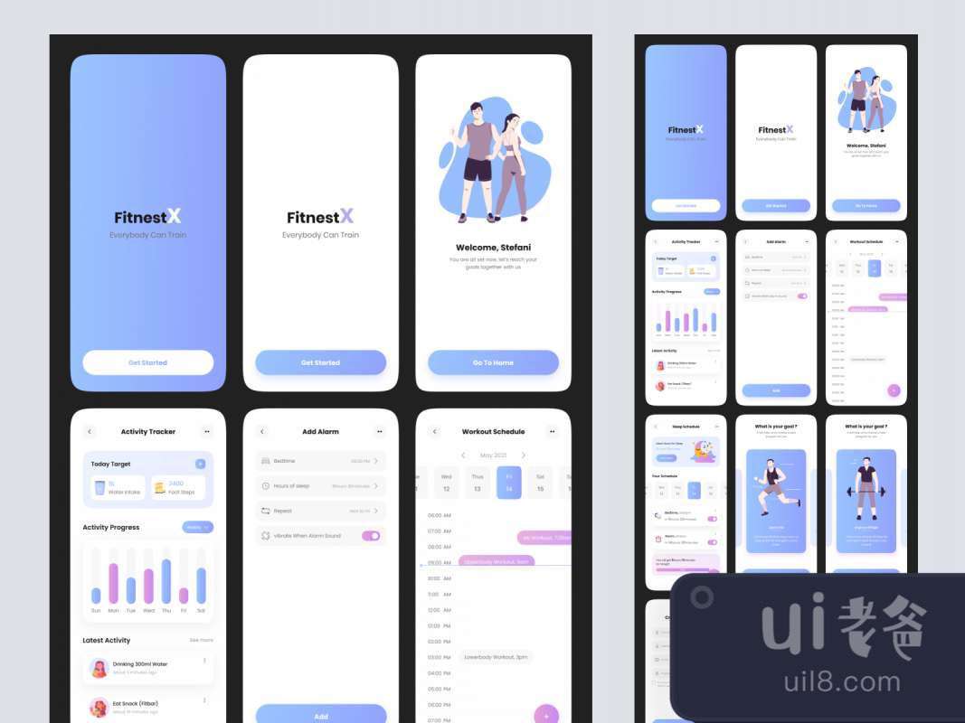 Fitness Free App UI Kit for Figma for Figma and Adobe XD No 1