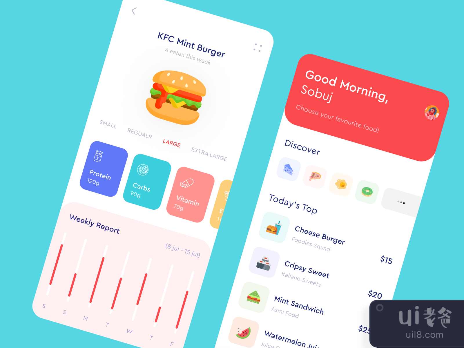 Food App Exploration for Figma and Adobe XD No 2