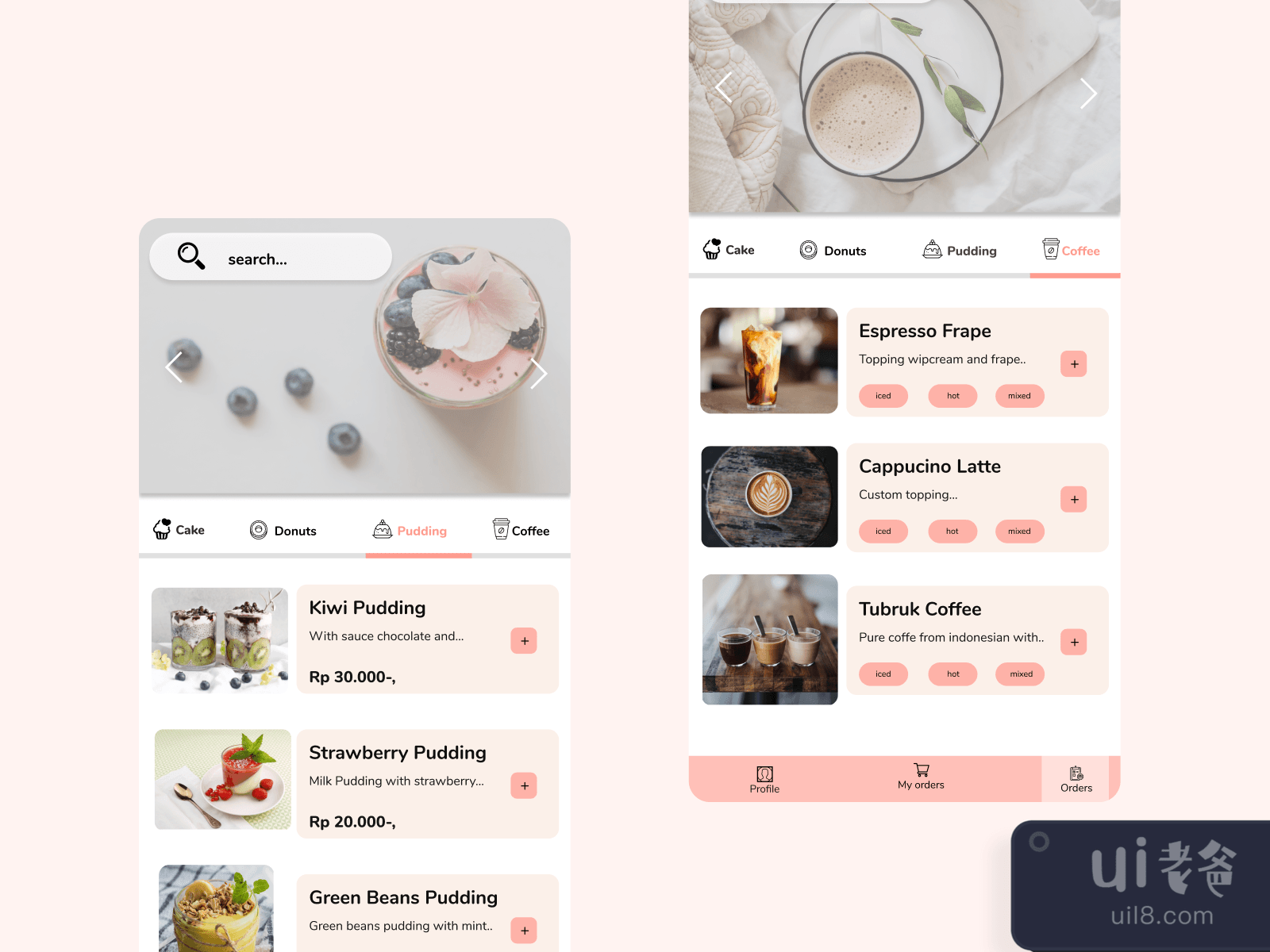 Food Ecommerce Design App for Figma and Adobe XD No 2