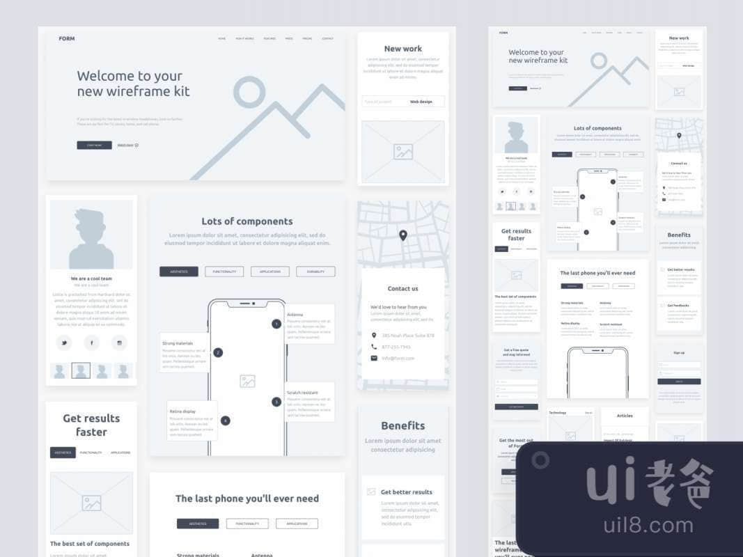 Form - Wireframe kit from InVision for Figma and Adobe XD No 1