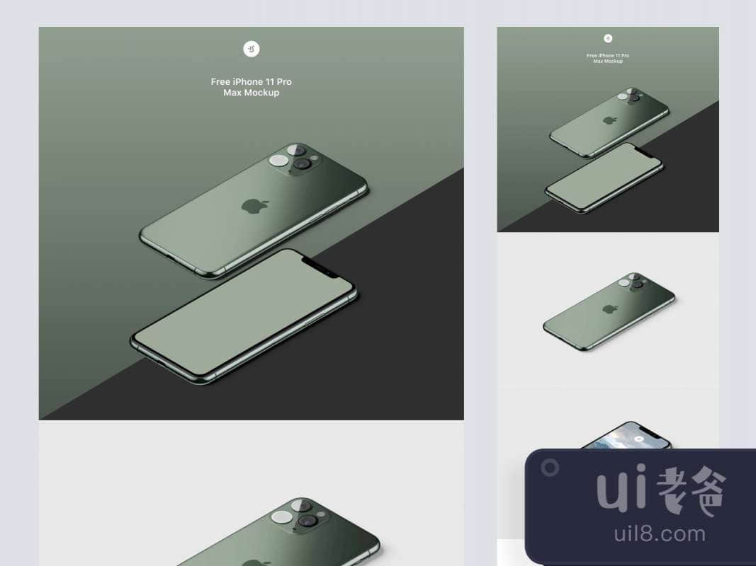 Free iPhone 11 Pro Isometric Mockup for Figma and Adobe XD No 1