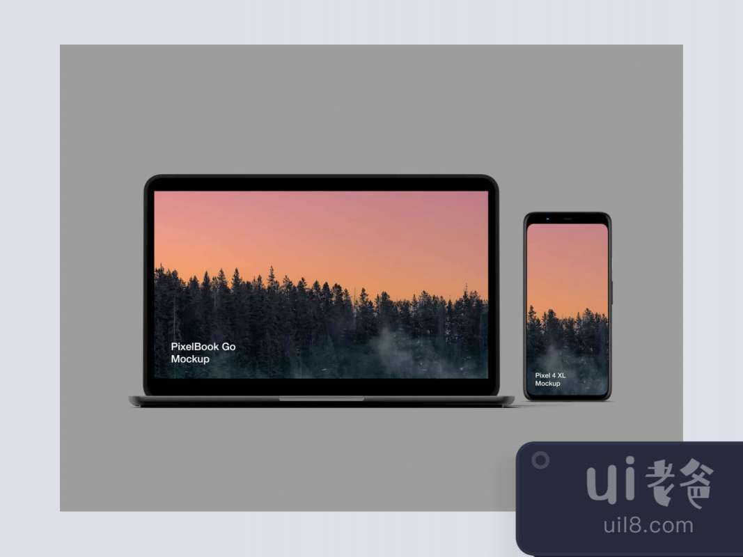 Free Pixel 4 and Pixelbook Go Mockup for Figma and Adobe XD No 1