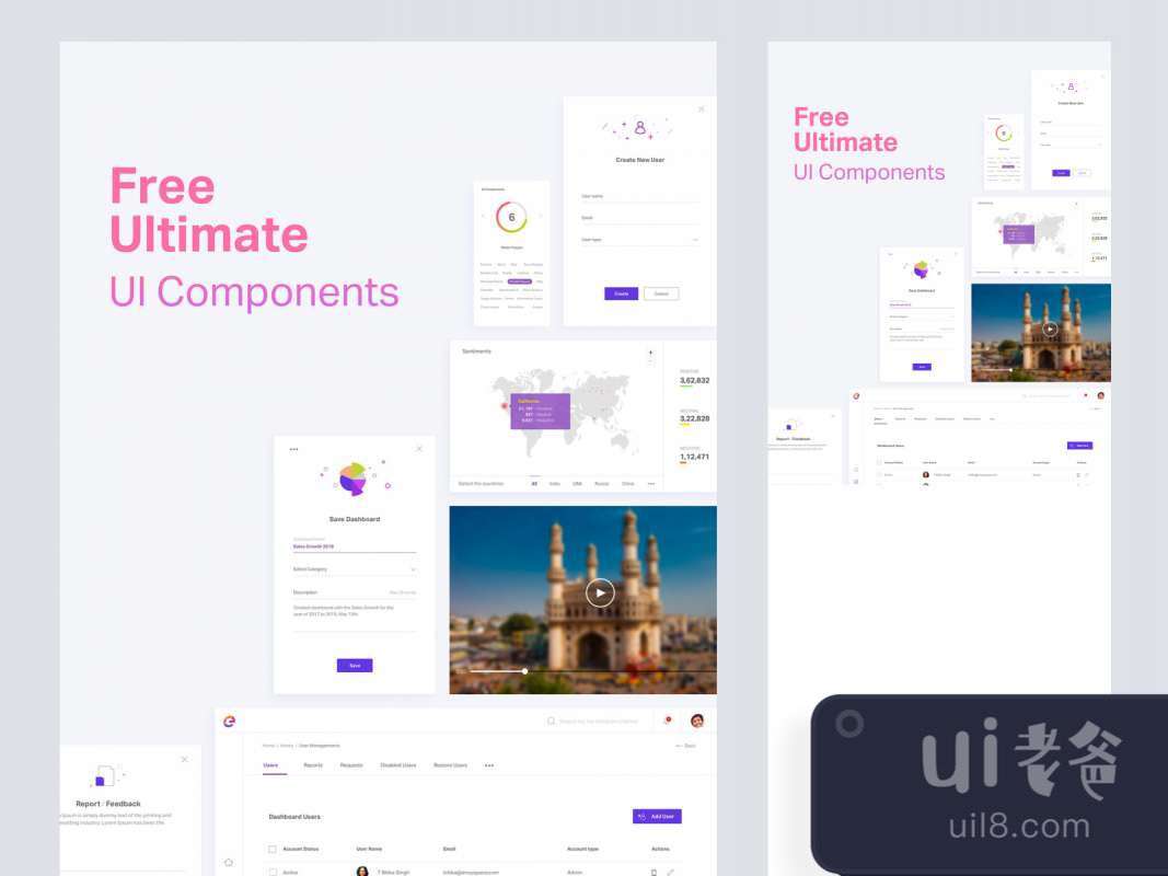 Free Ultimate UI Elements for Figma and Adobe XD No 1
