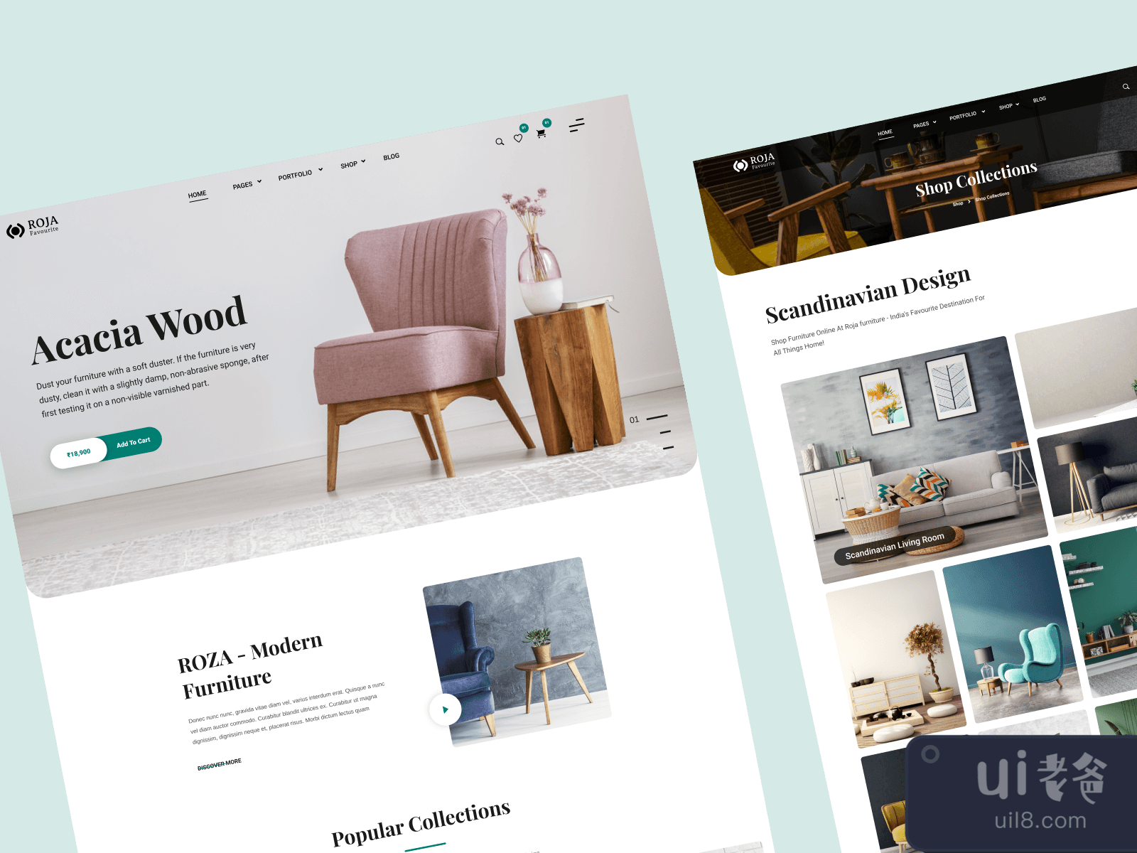 Furniture Website Design UI Concept for Figma and Adobe XD No 3