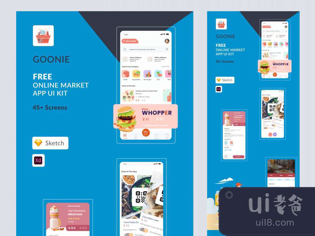 Goonie - Online Market UI Kit for Adobe XD and Sketch for Figma and Adobe XD No 1
