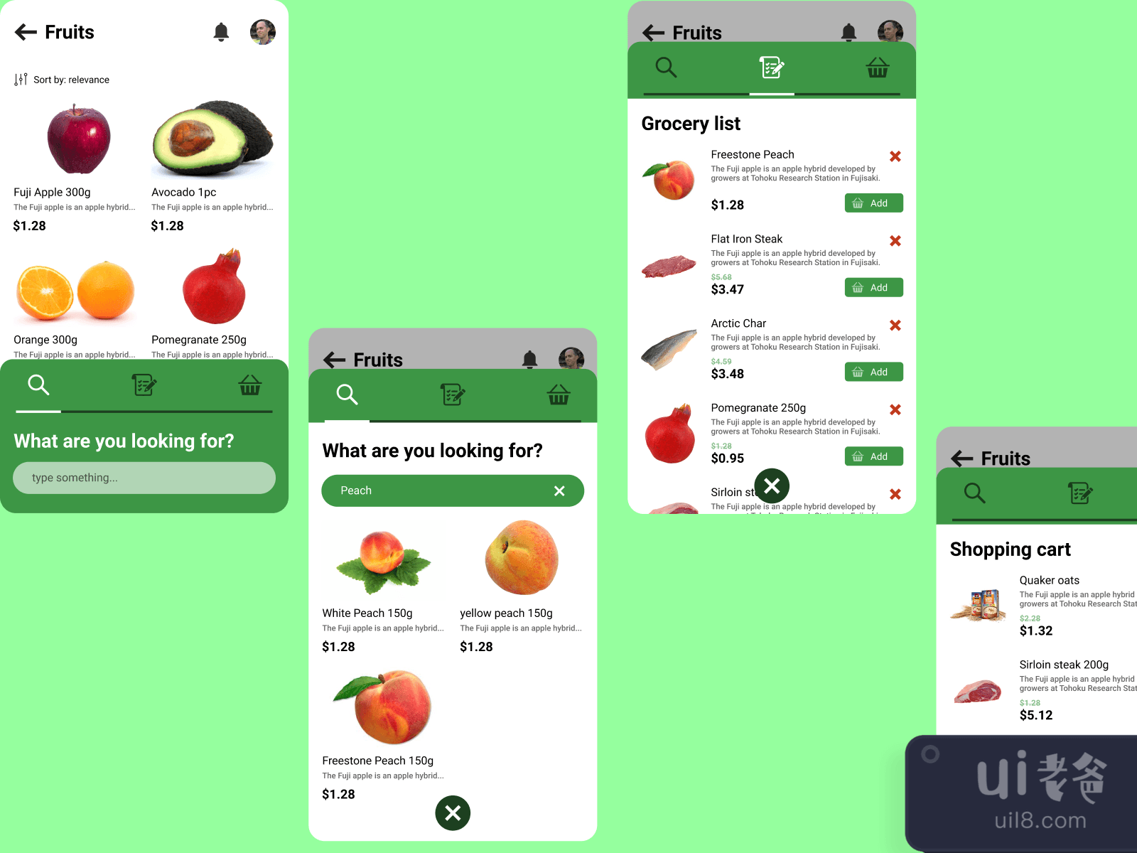 Grocery Store App for Figma and Adobe XD No 3