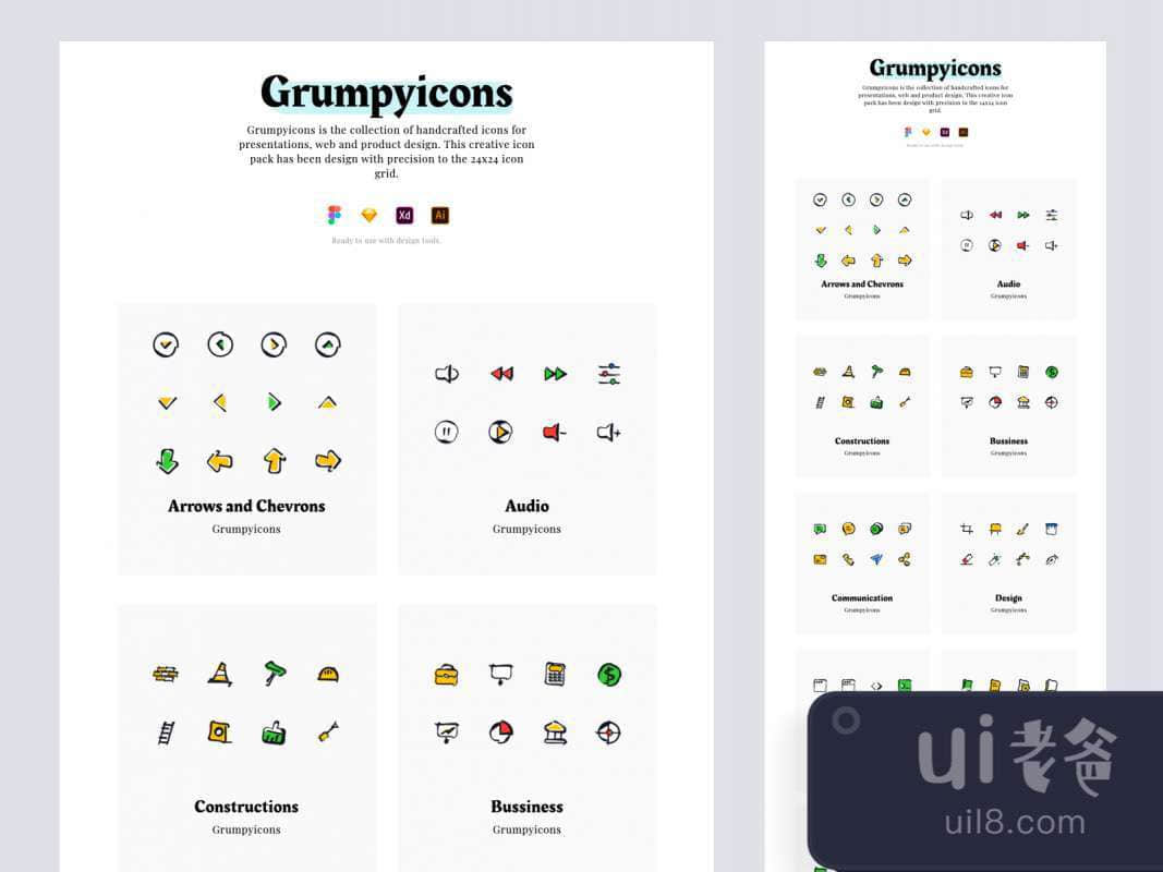Grumpyicons Free Icons Pack for Figma and Adobe XD No 1