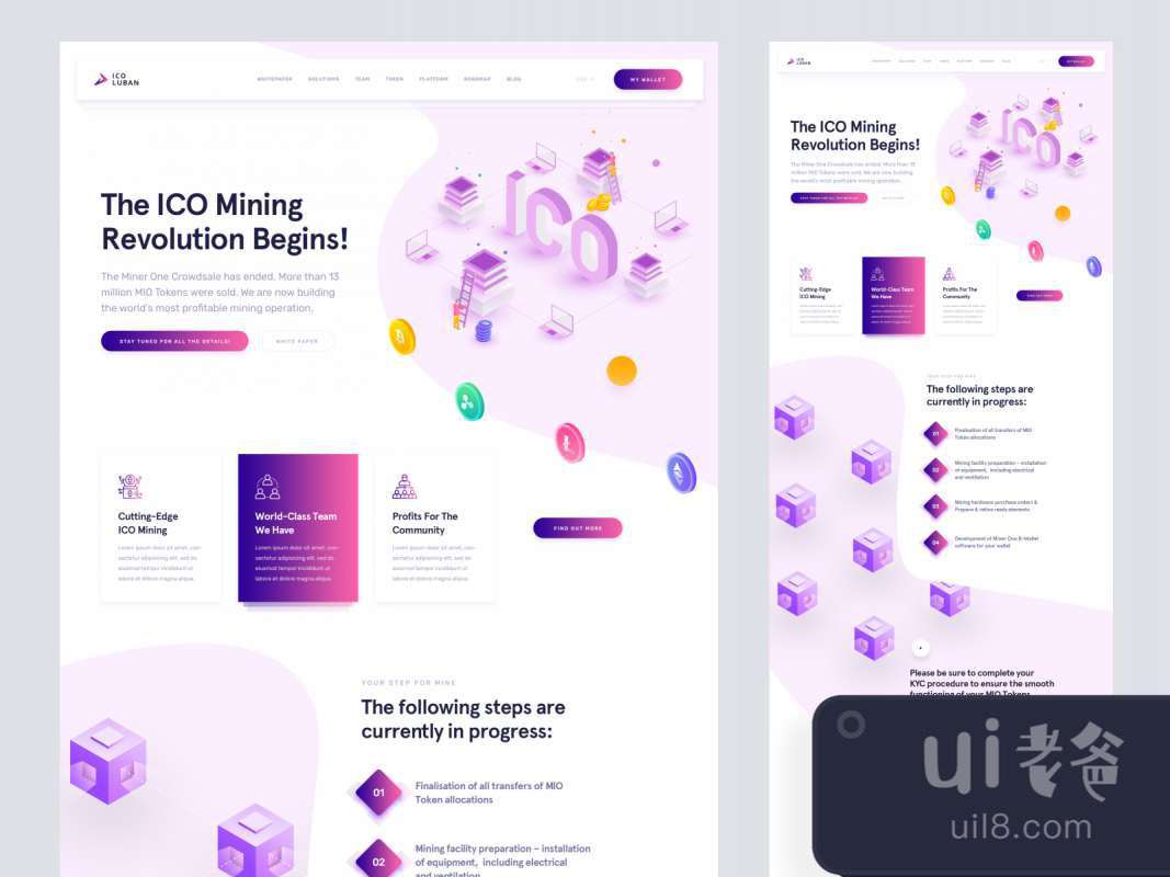 ICO and Mining Website for Figma and Adobe XD No 1