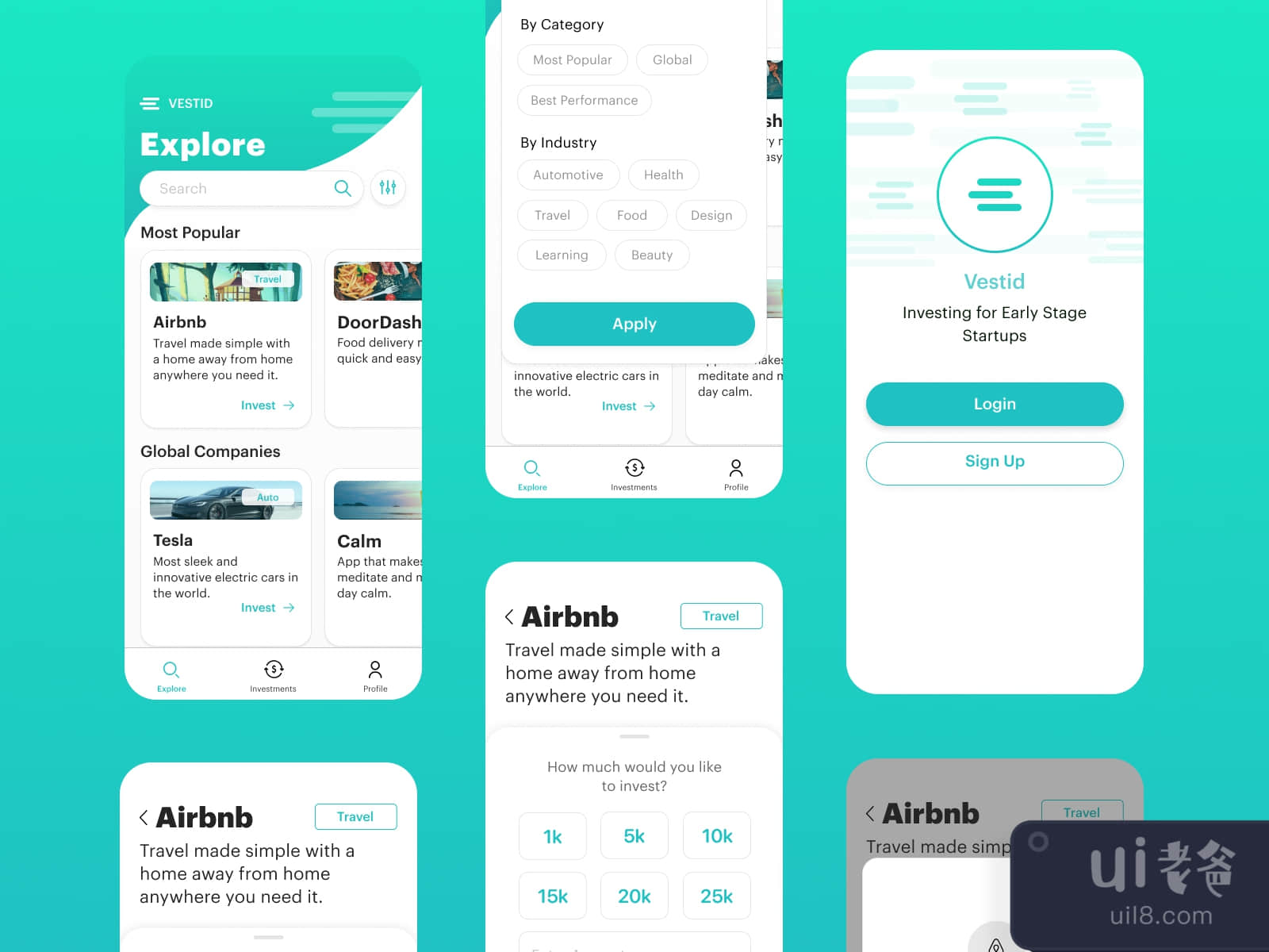 Investment App UI Kit for Figma and Adobe XD No 3