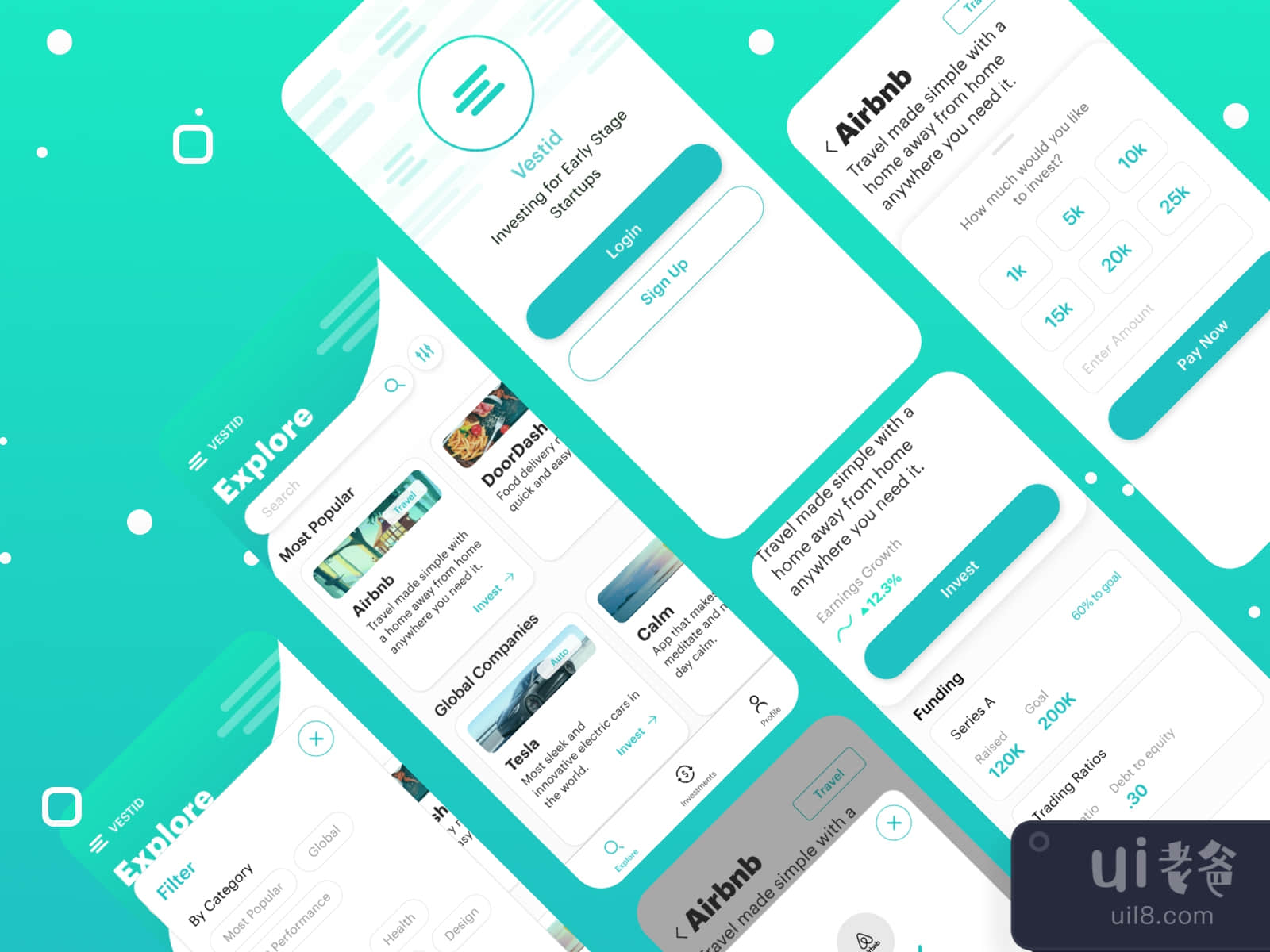 Investment App UI Kit for Figma and Adobe XD No 4