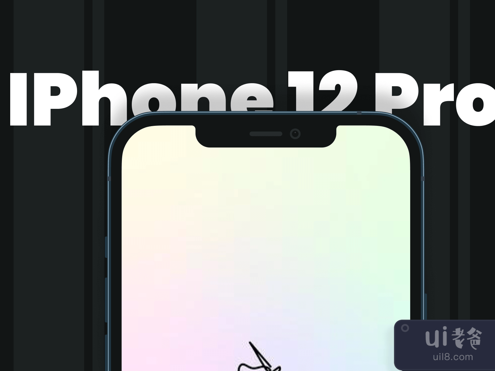 iPhone 12 Pro Max Flat Mockup for Figma and Adobe XD No 2