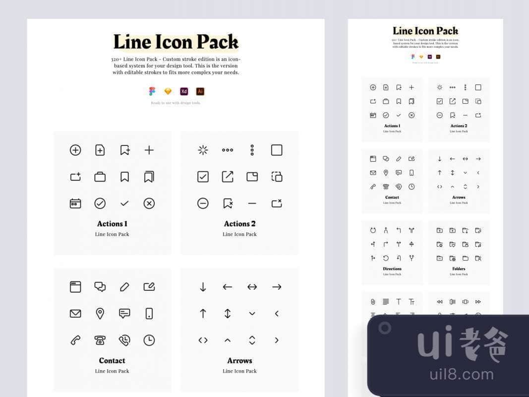 Line Free Icons Pack for Figma and Adobe XD No 1