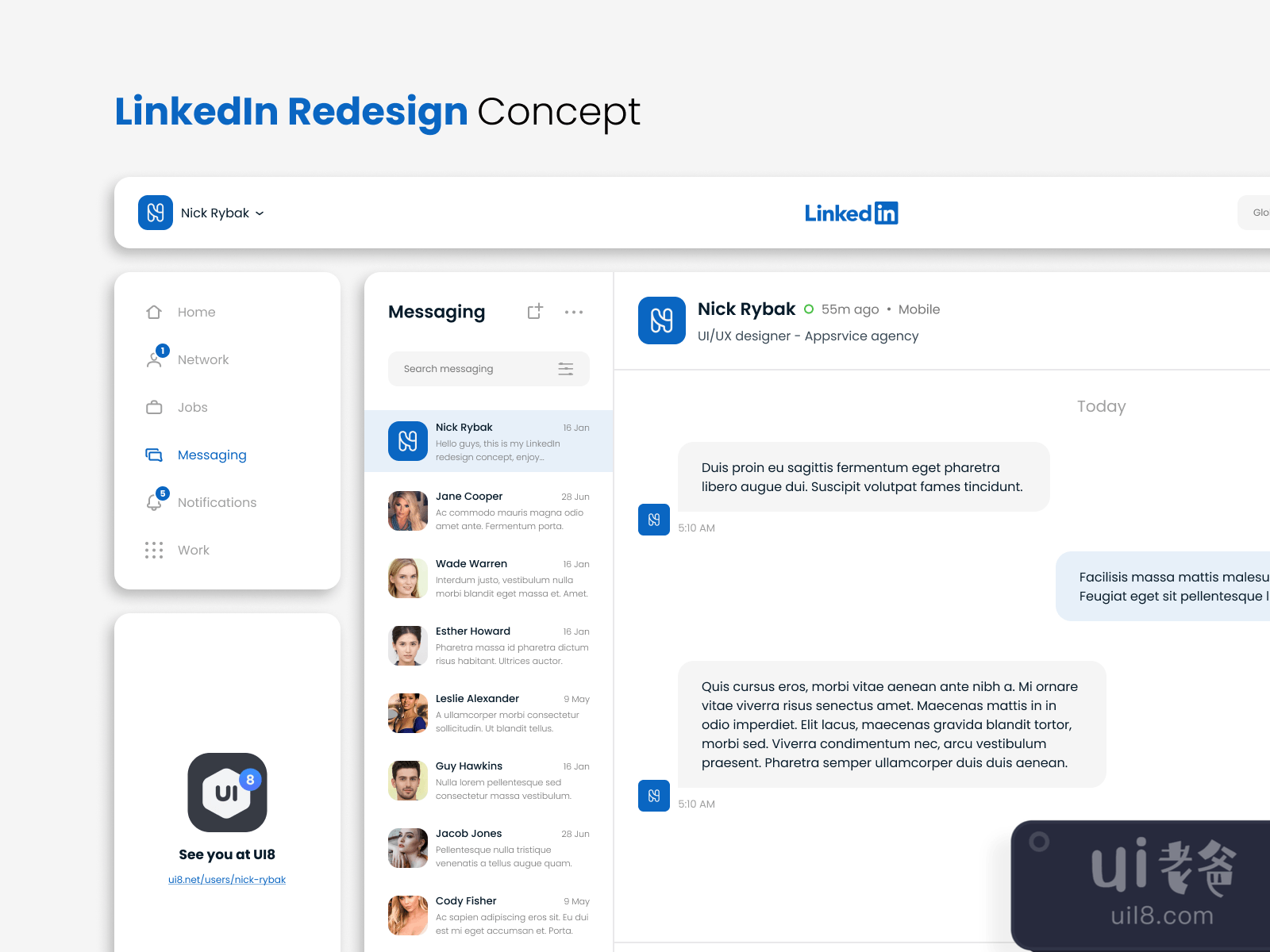 LinkedIn Redesign Concept for Figma and Adobe XD No 3