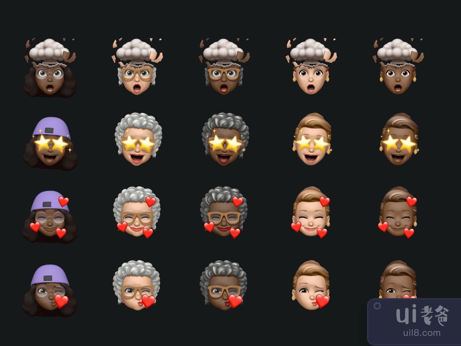 Memoji Icon Pack (+1500) for Figma and Adobe XD No 3
