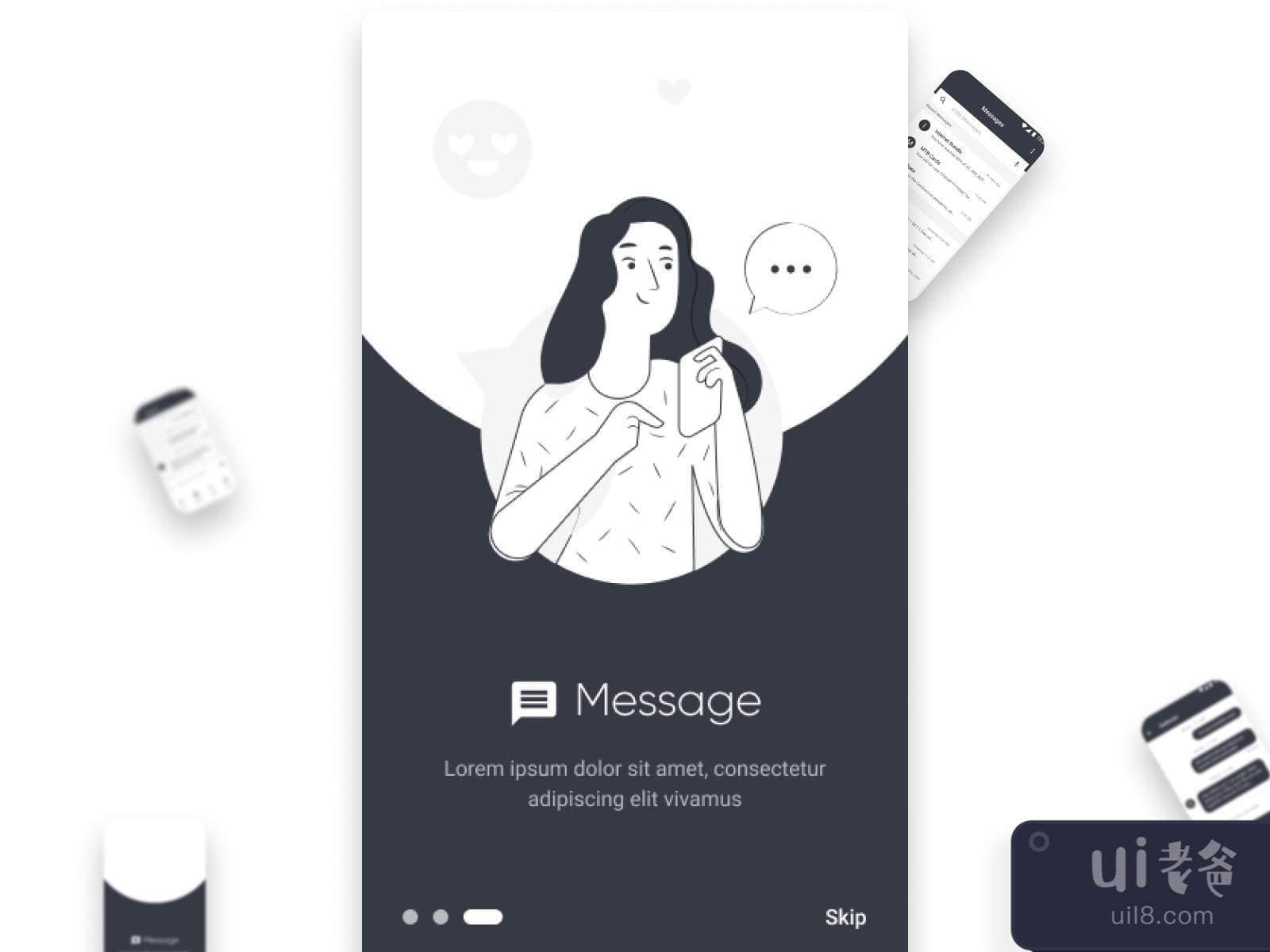 Messaging App UI Kit for Figma and Adobe XD No 2
