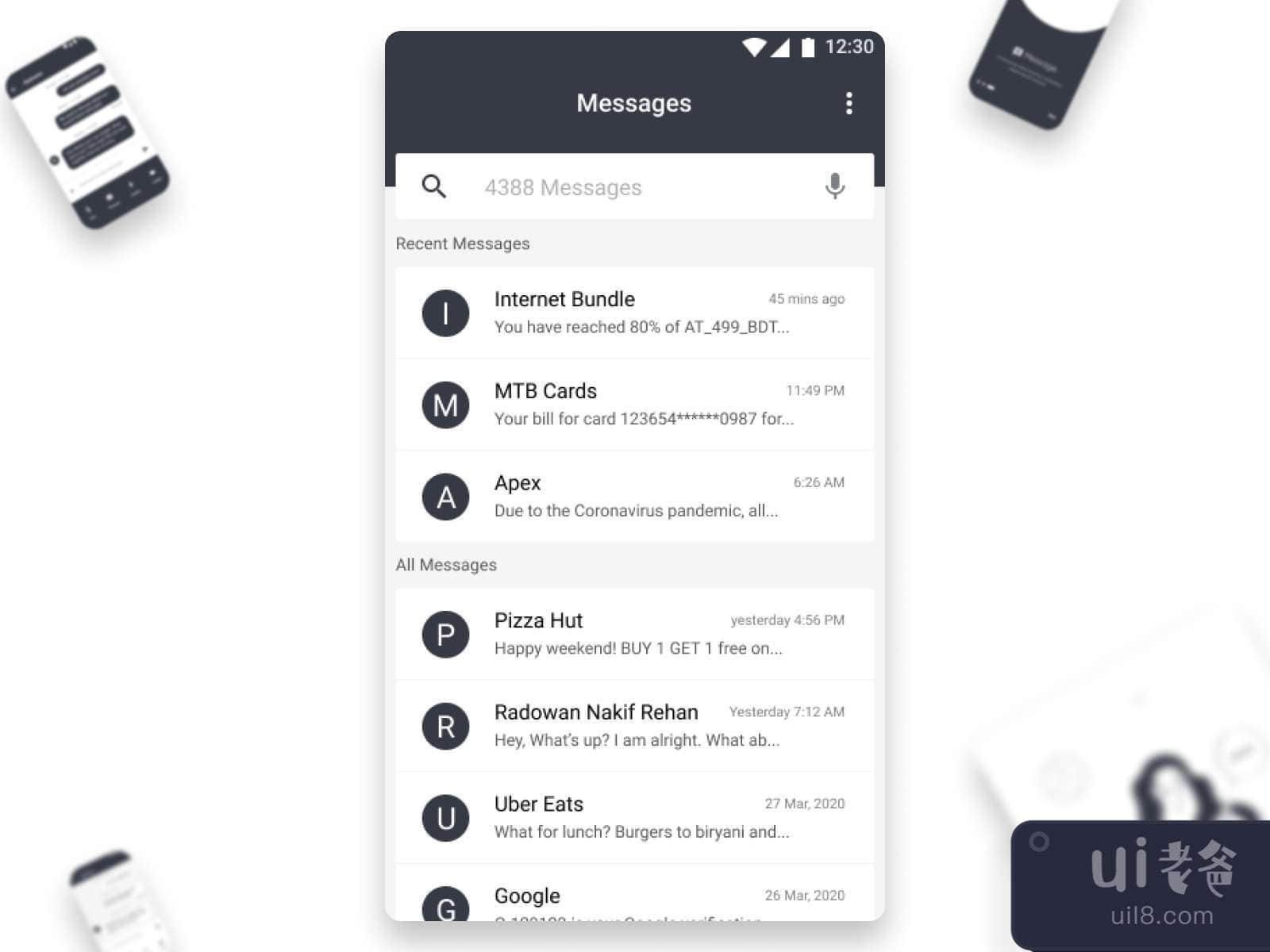 Messaging App UI Kit for Figma and Adobe XD No 3