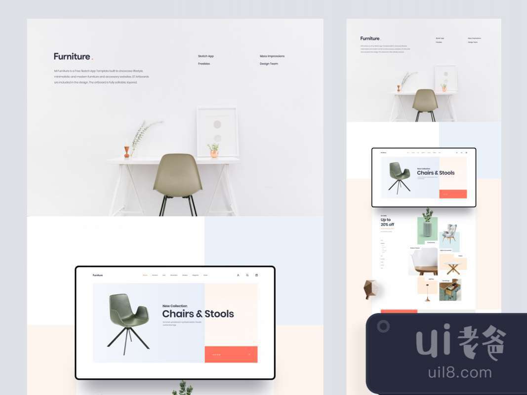 MI Furniture Free Sketch Template for Figma and Adobe XD No 1