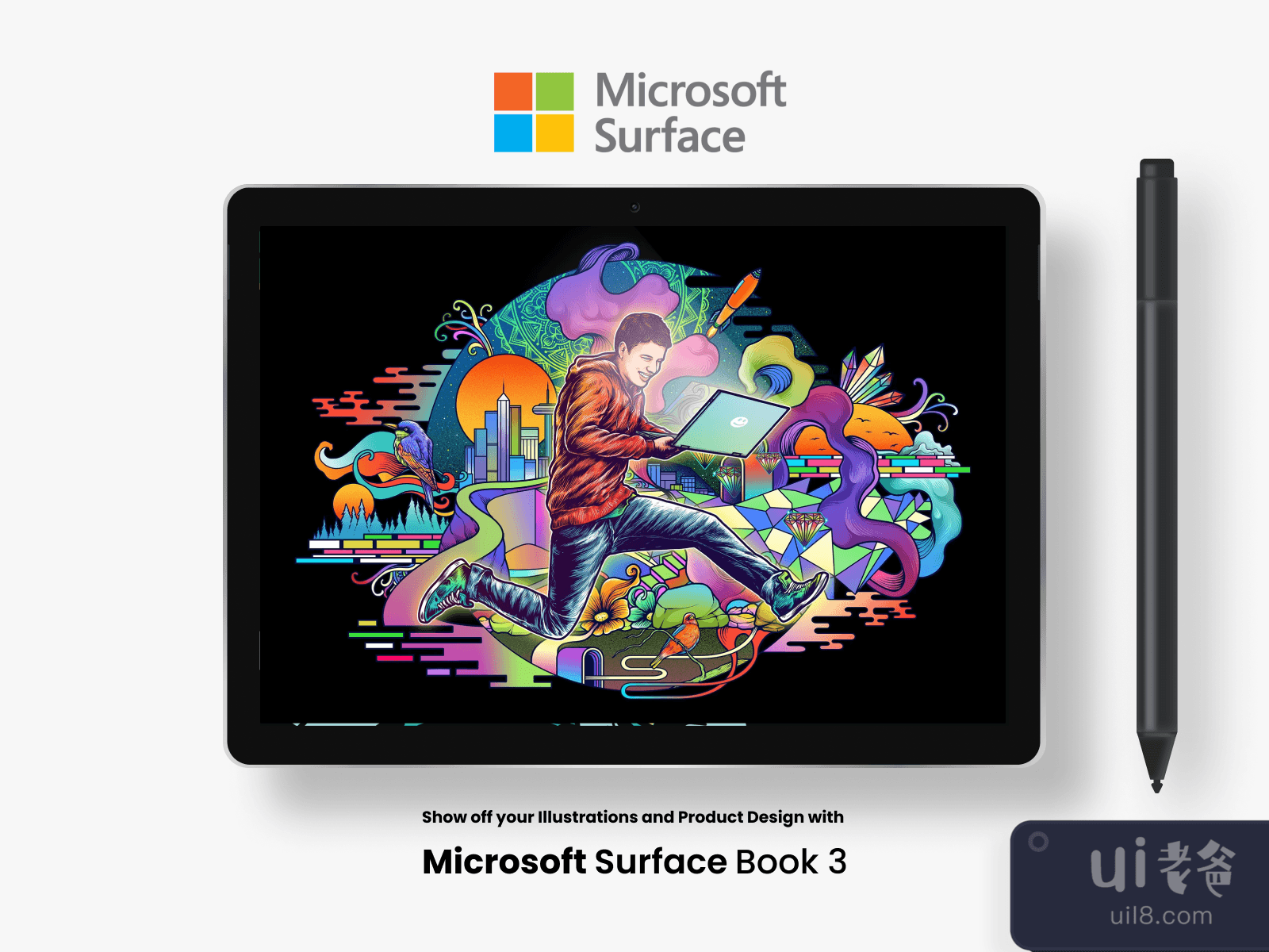 Microsoft Surface Book 3 Mockup for Figma and Adobe XD No 2