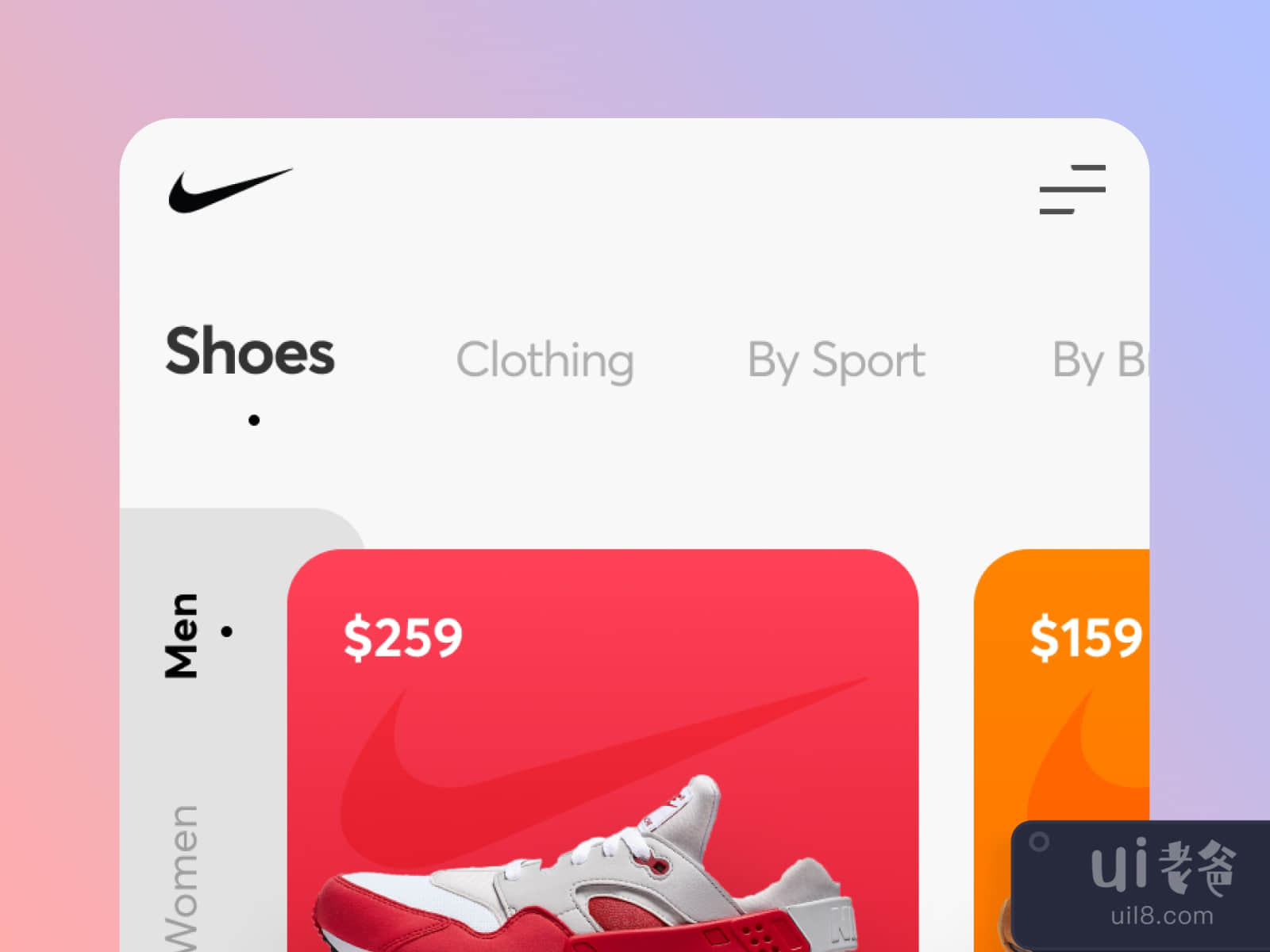 Nike Challenge Concept for Figma and Adobe XD No 3