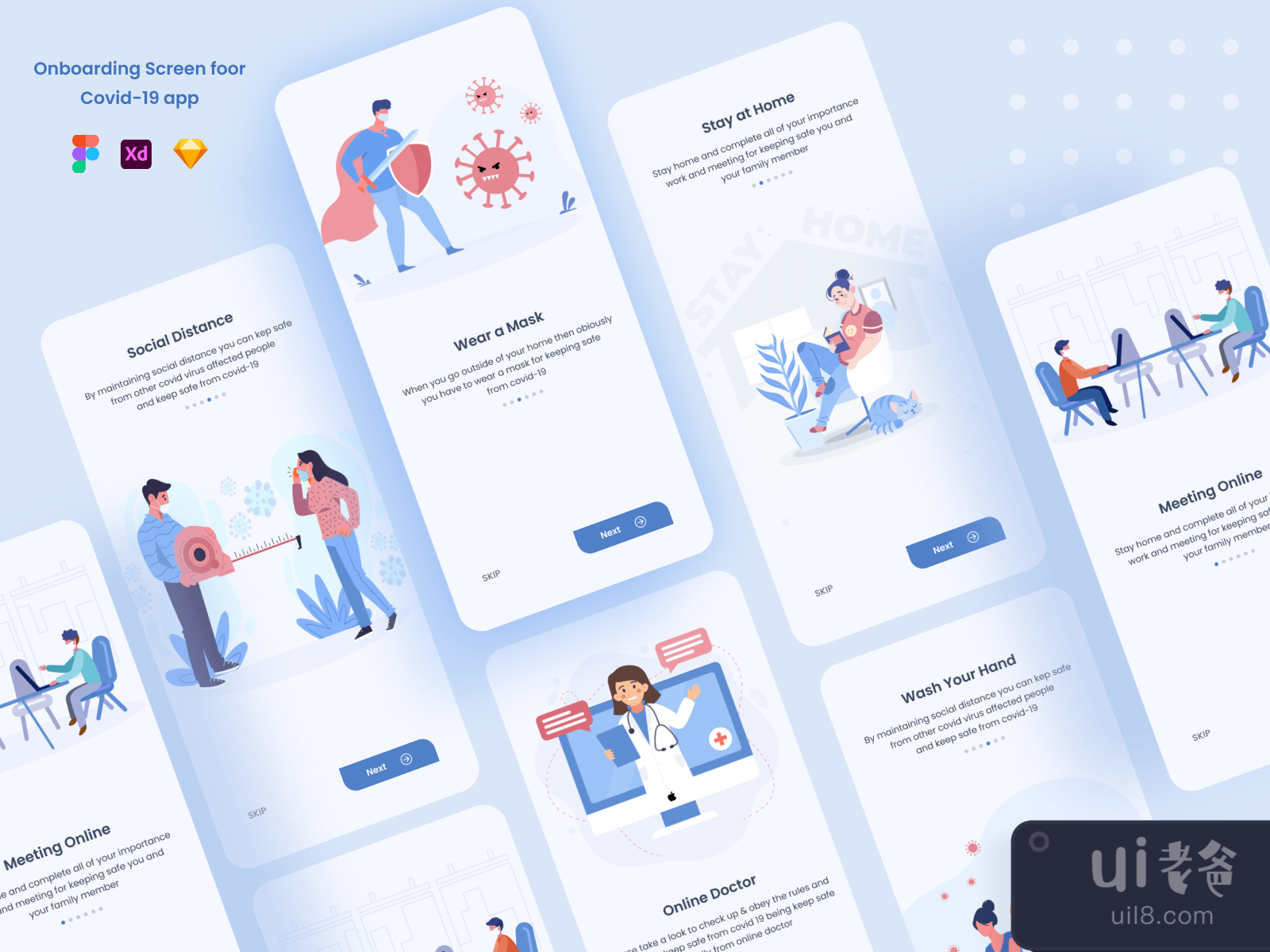 Onboarding Screen for COVID-19 App for Figma and Adobe XD No 2