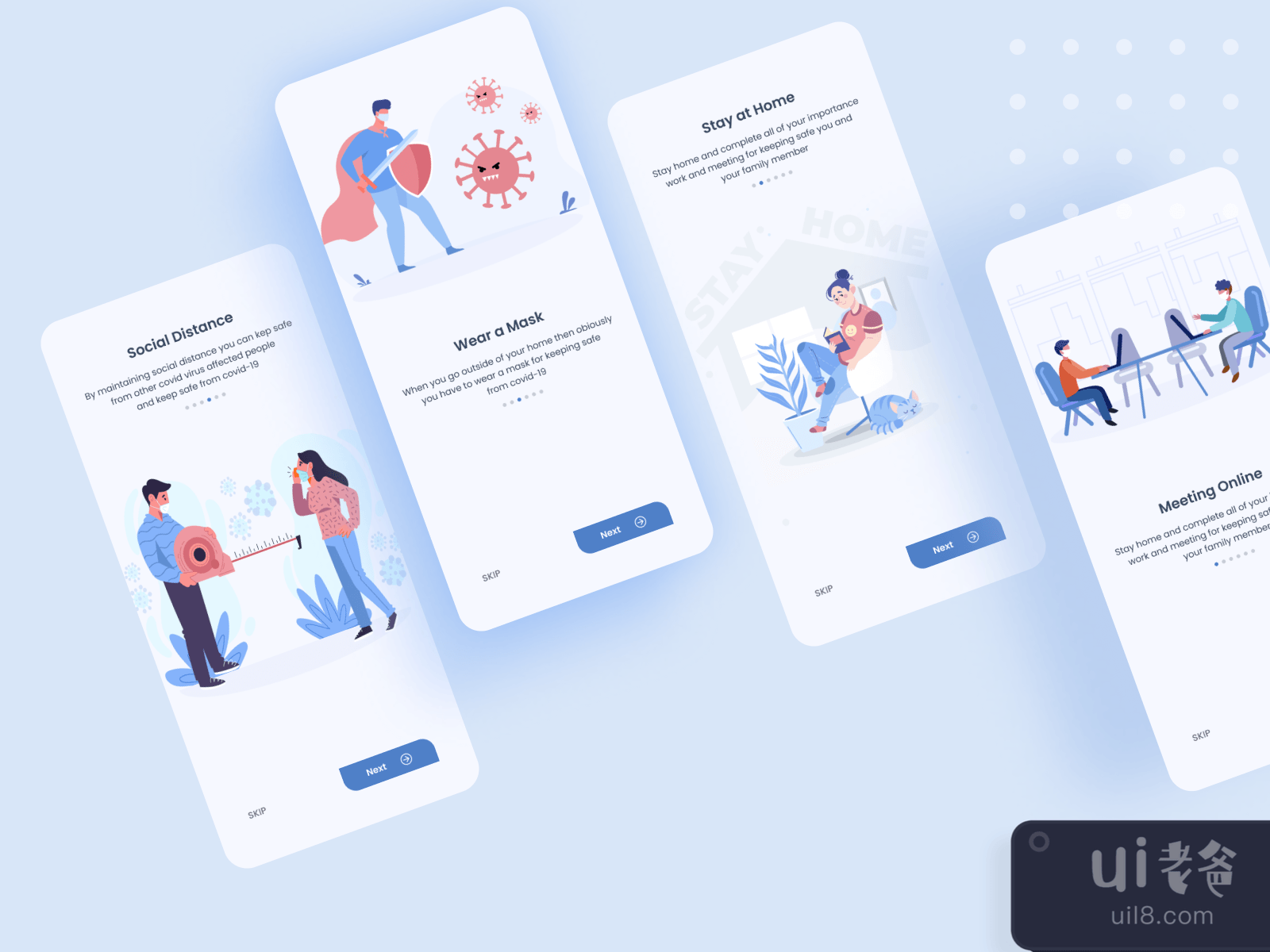 Onboarding Screen for COVID-19 App for Figma and Adobe XD No 4