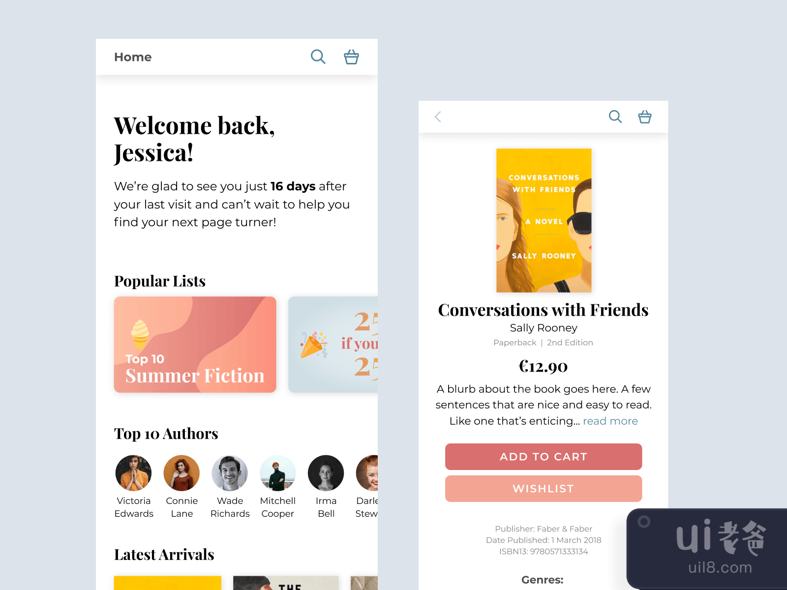 Online Bookstore App for Figma and Adobe XD No 3