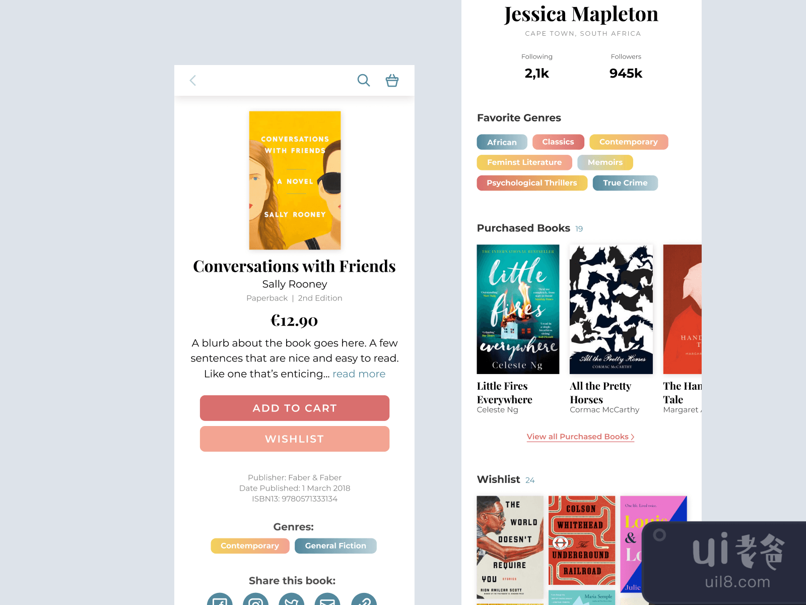 Online Bookstore App for Figma and Adobe XD No 4