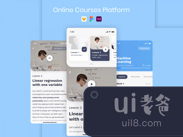 Online Courses Platform for Figma and Adobe XD No 1