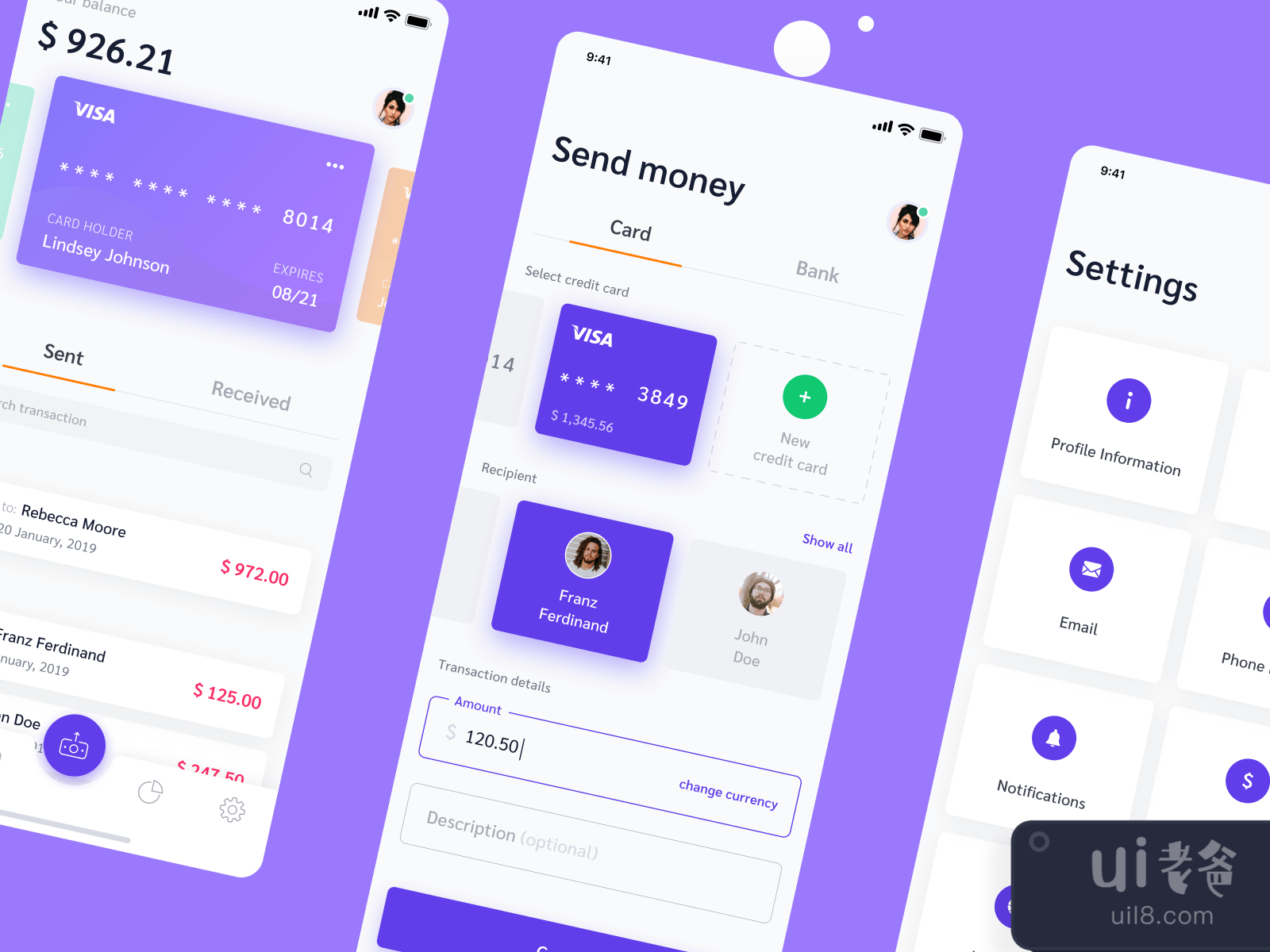 Payment App iOS UI for Figma and Adobe XD No 2