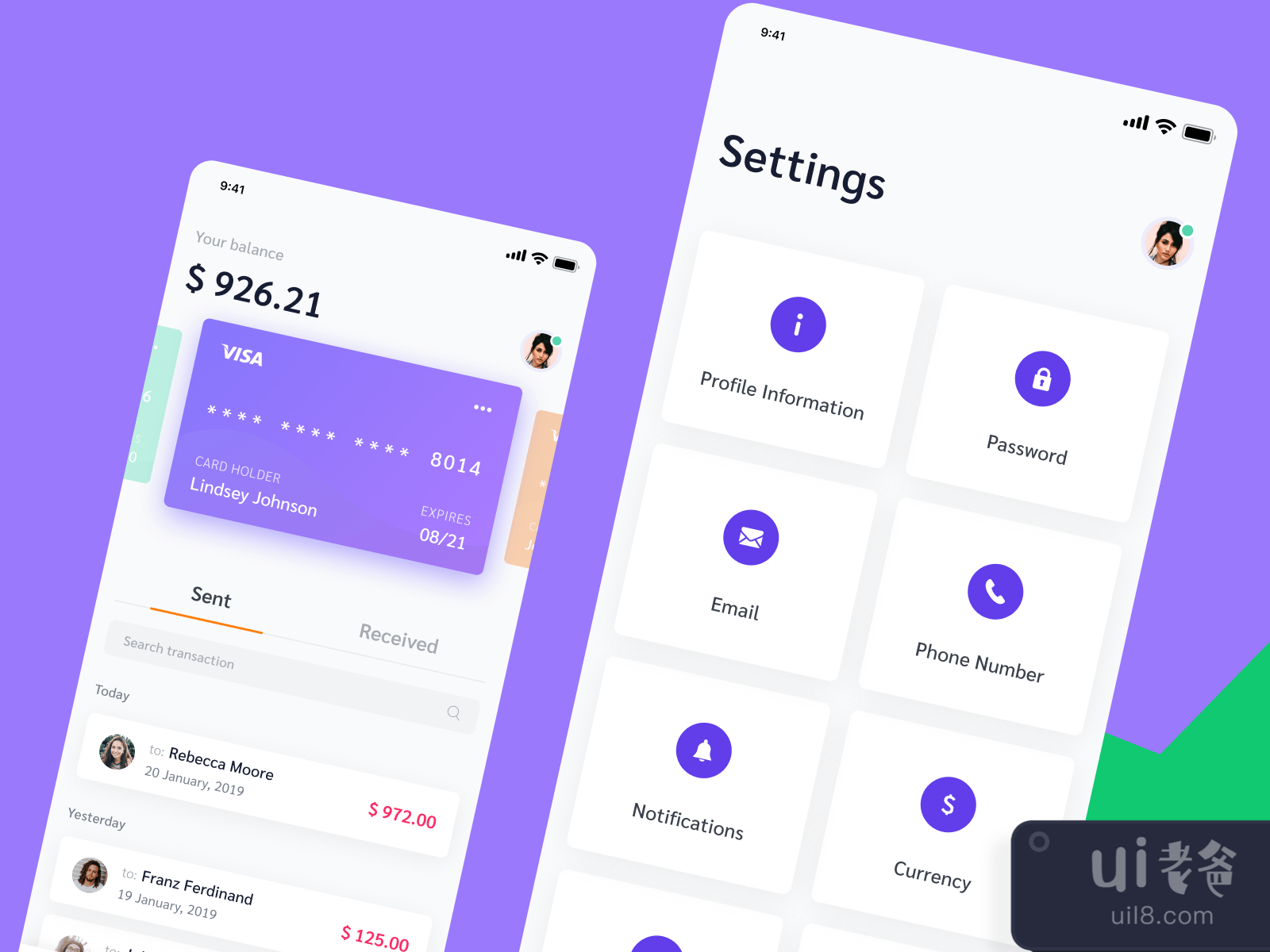 Payment App iOS UI for Figma and Adobe XD No 3