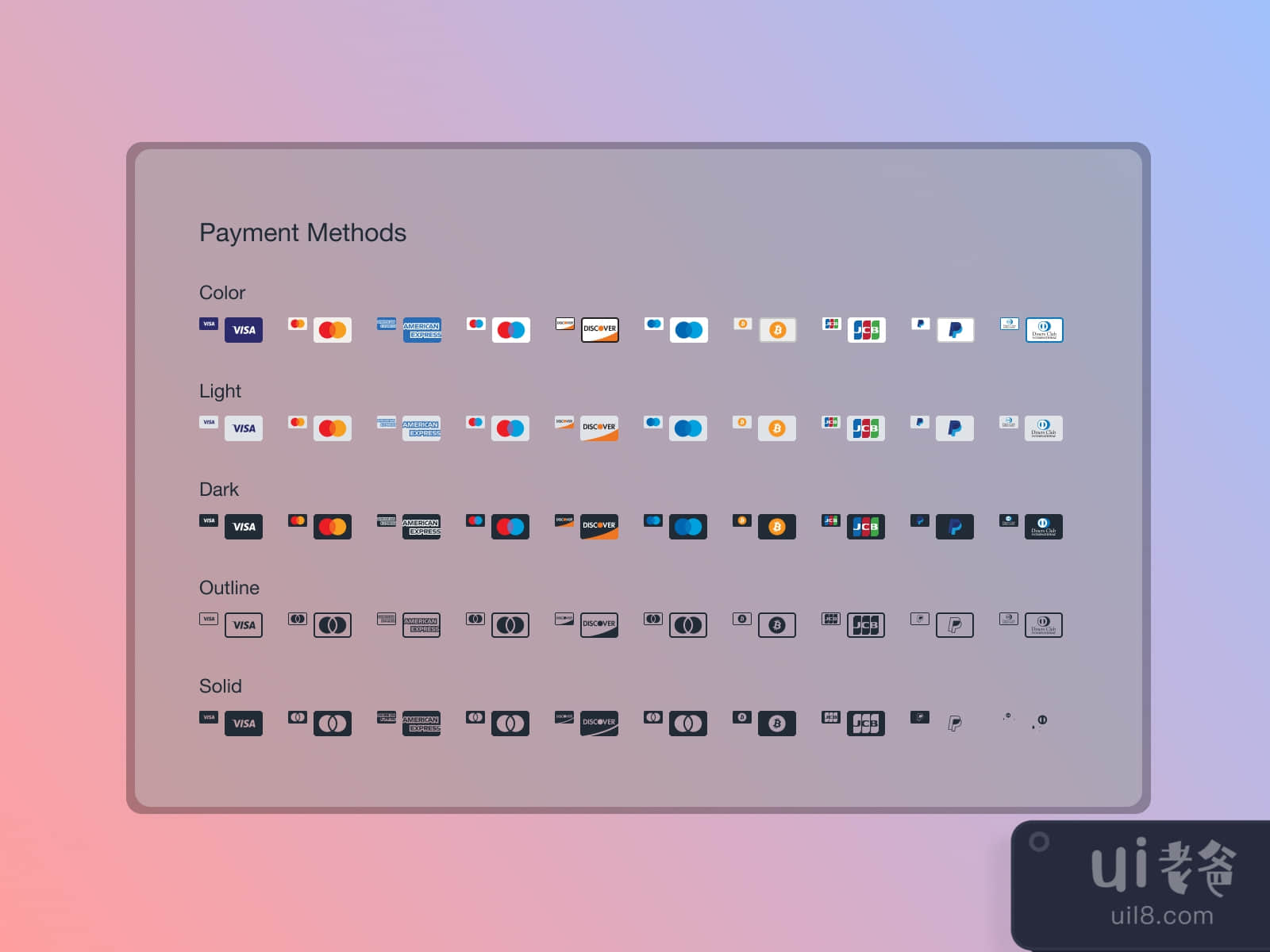 Payment Methods for Figma and Adobe XD No 2