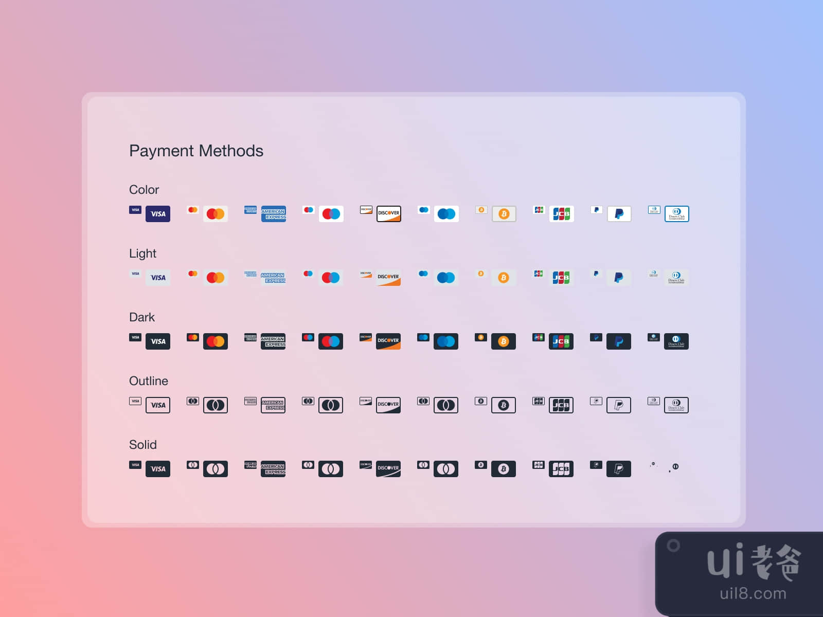Payment Methods for Figma and Adobe XD No 3