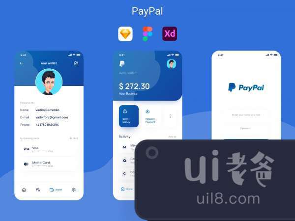 Paypal Redesign for Figma and Adobe XD No 1