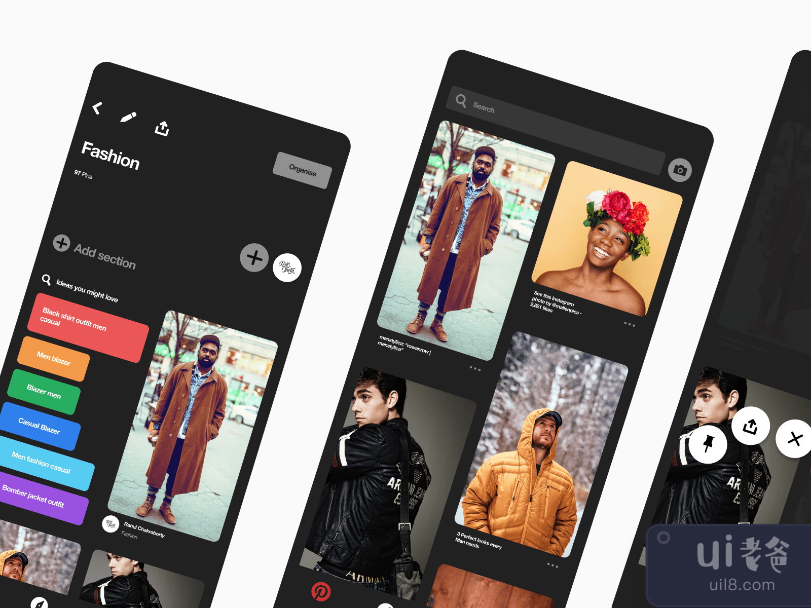 Pinterest Dark for Figma and Adobe XD No 3